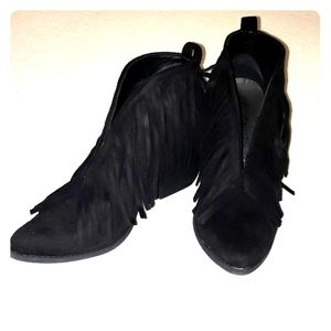Black Fringe Booties!